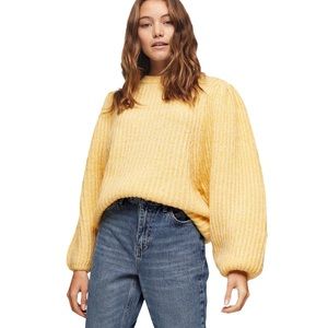 Topshop Balloon Sleeve Sweater in Yellow UK S US 4-6